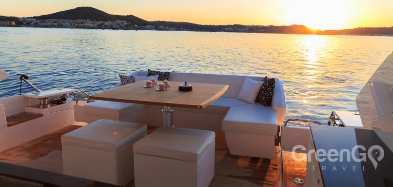 Outdoor seating on a Galapagos Cruise